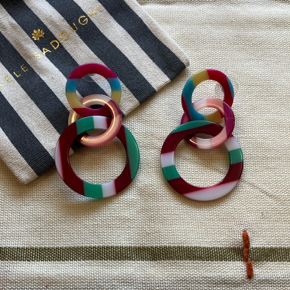 Lele Sadoughi Kensington Stripe Triple Hoop Earrings